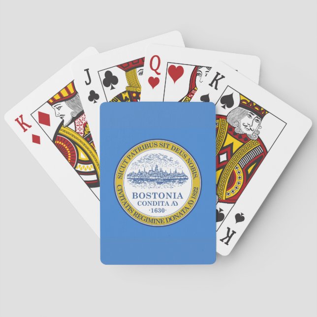 Flagga till Boston, Massachusetts-uppspelningskort Casinokort (Baksidan)