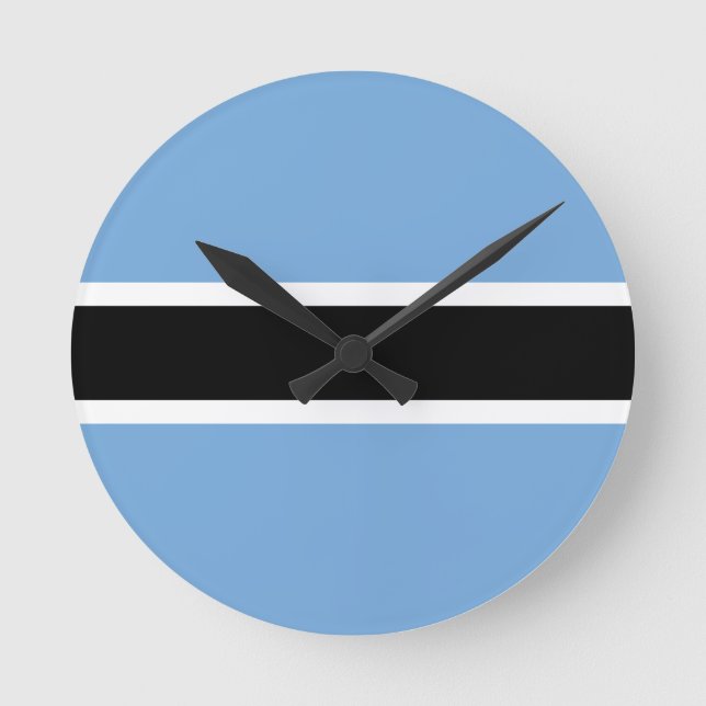 Flagga till Botswana Wall Clock Rund Klocka (Framsida)