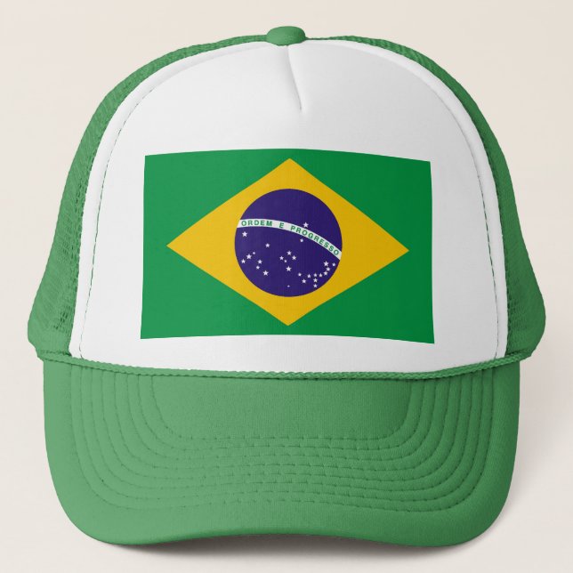 Flagga till Brasilien Bandeira do Brasil Keps (Framsida)