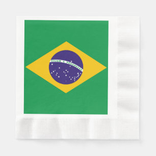 Flagga till Brasilien Bandeira do Brasil Pappersservett