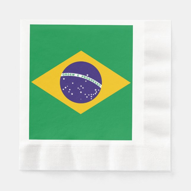 Flagga till Brasilien Bandeira do Brasil Pappersservett (Framsidan)