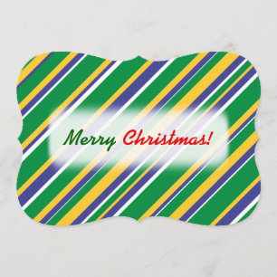 Flagga till Brasilien Inspired Färgad Rand Mönster Inbjudningar