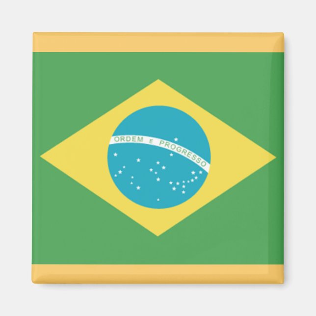 Flagga till Brasilien Magnet (Framsidan)