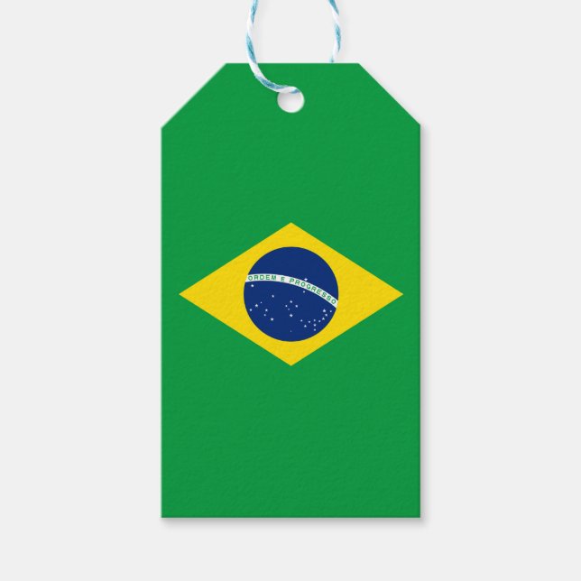 Flagga till Brasiliens Gift-Märkre Presentetikett (Framsidan)