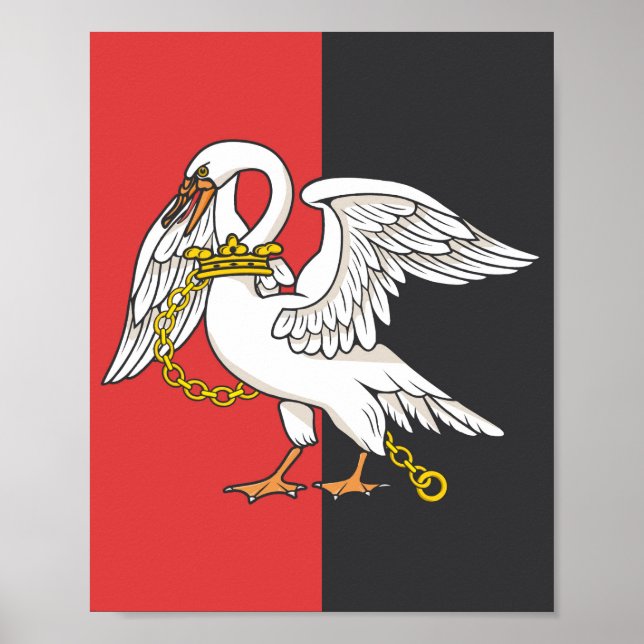Flagga till Buckinghamshire (Förenade kungariket) Poster (Framsidan)