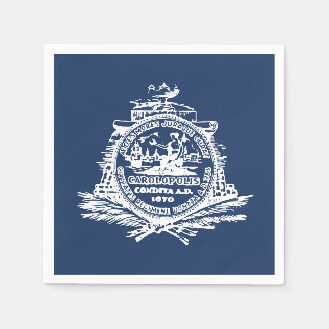 Flagga till Charleston, South Carolina Napkins Pappersservett (Framsidan)