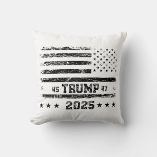 Flagga till Förenade Stater.President Donald Trump Kudde