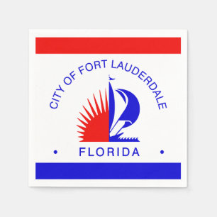Flagga till Fort Lauderdale, Florida Pappersservett
