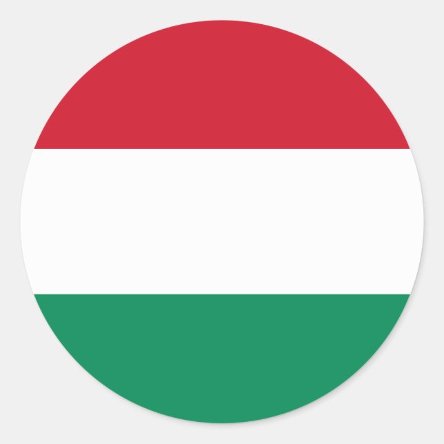 Flagga till Hungary Sticker Runt Klistermärke (Framsida)