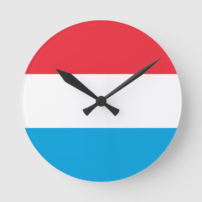 Flagga till Luxemburgs Wall Clock Rund Klocka (Framsida)