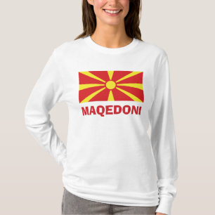 Flagga till Maqedoni Långärmad T-Shirt