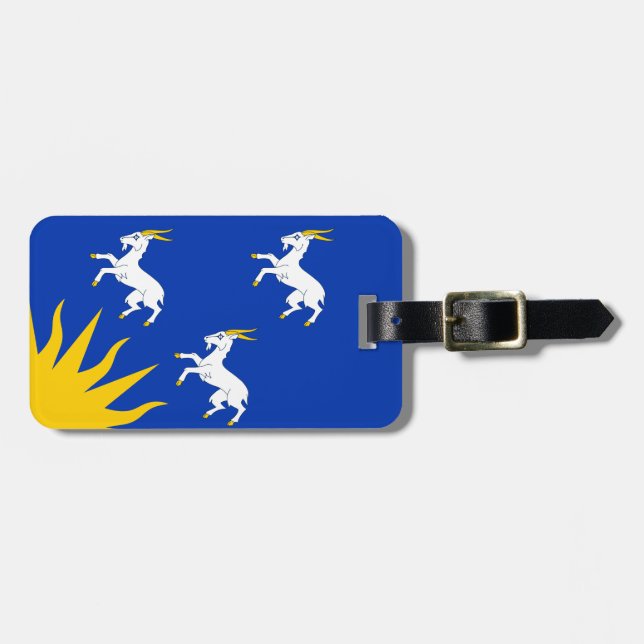 Flagga till Merionethshire Luggage Tag Bagagebricka (Horisontell Framsida)