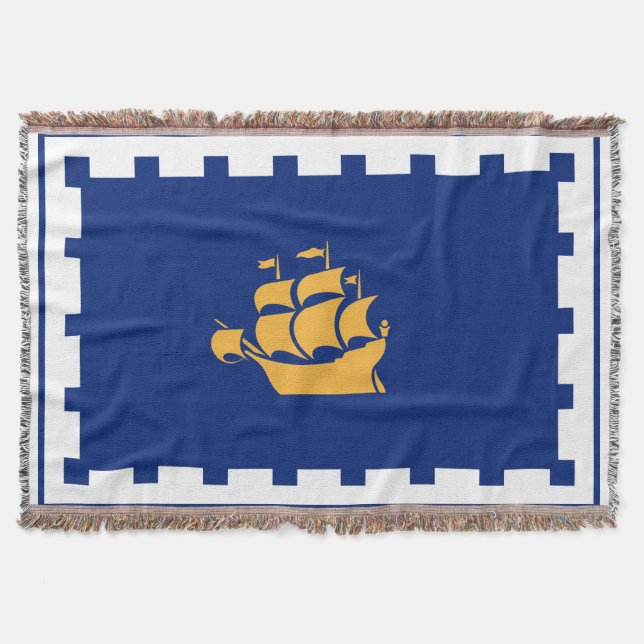 Flagga till Quebec City Throw Blanket Filt (Framsidan)