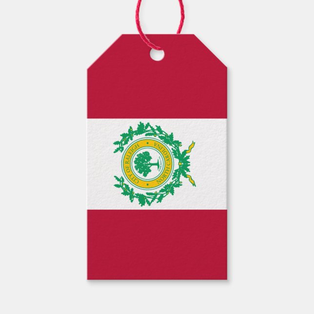 Flagga till Raleigh, North Carolina Gift Märkres Presentetikett (Framsidan)