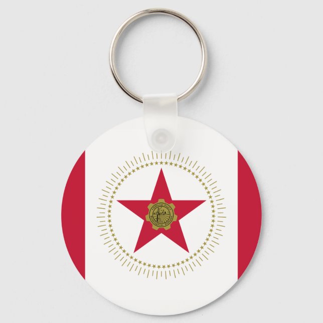 Flagga till Raleigh, North Carolina Keychain Nyckelring (Framsida)