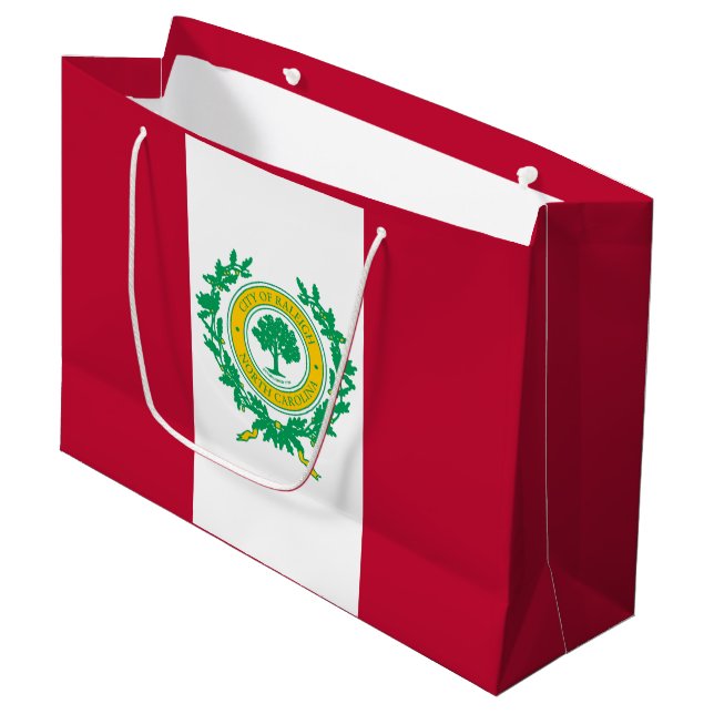 Flagga till Raleigh, North Carolina Large Gift Bag (Framsidan Vinklad)