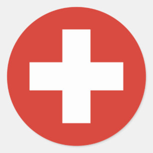 Flagga till Schweiz Sticker Runt Klistermärke
