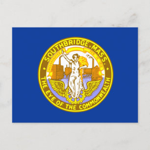 Flagga till Southbridge, Massachusetts Postcard Vykort