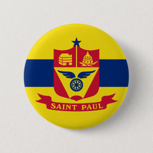 Flagga till St Paul, Minnesota Button Knapp