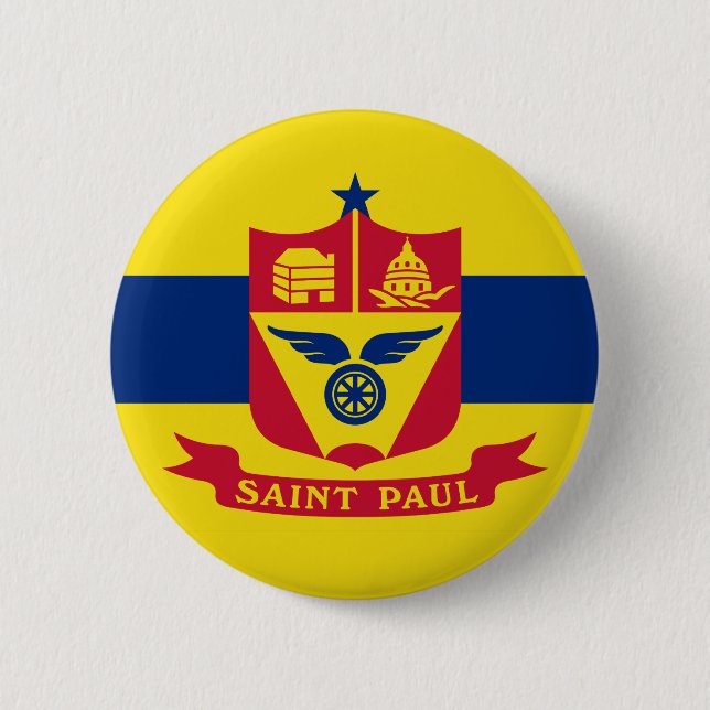 Flagga till St Paul, Minnesota Button Knapp (Framsida)
