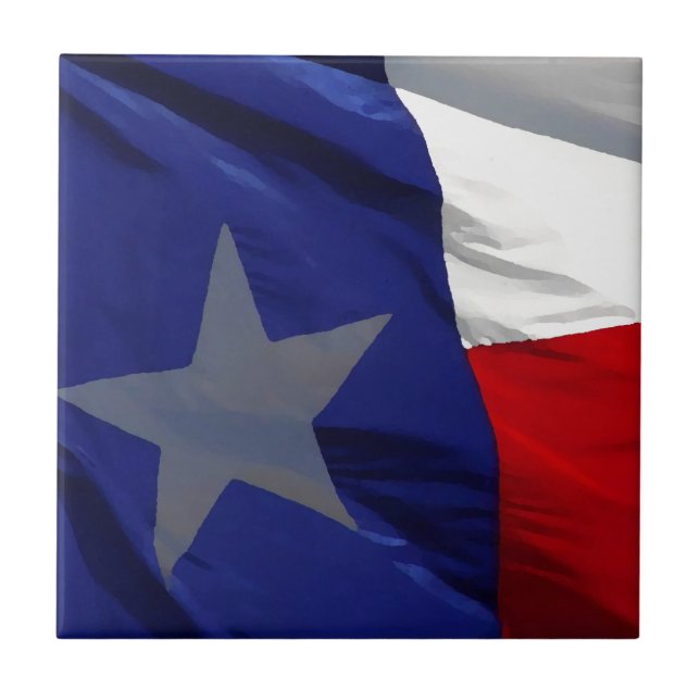 Flagga till Texas Pop Art Kakelplatta (Framsidan)