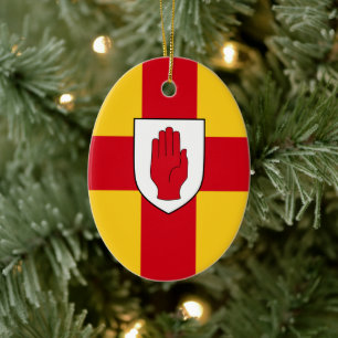 Flagga till Ulster Julgransprydnad Keramik