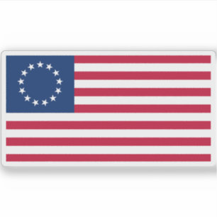 Flagga till United Stater-Betsy Ross flagga (1792) Klistermärken