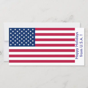 Flagga till USA, Glad helg från USA Julkort