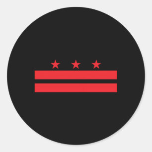 Flagga till Washington DC Runt Klistermärke