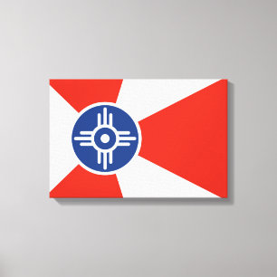 Flagga till Wichita (Kansas, Förenta staterna) Canvastryck