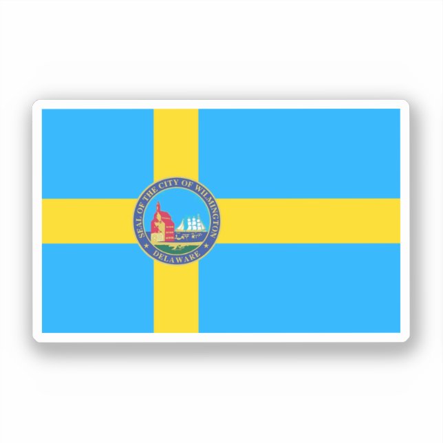 Flagga till Wilmington, Delaware Klistermärken (Framsida)