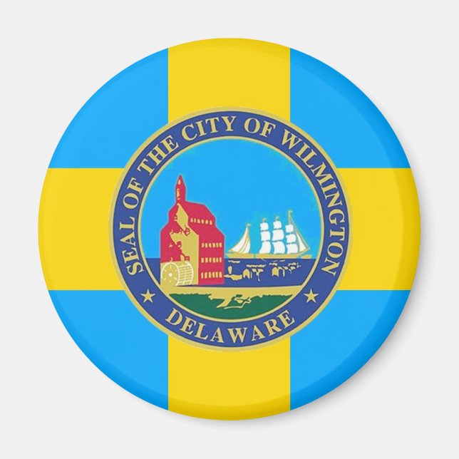 Flagga till Wilmington, Delaware Magnet (Framsidan)