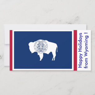 Flagga till Wyoming, Glad helg från USA Julkort