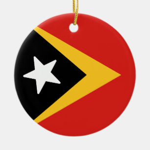 Flagga Timor-Leste Julgransprydnad Keramik