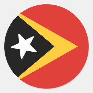 Flagga Timor-Leste Runt Klistermärke
