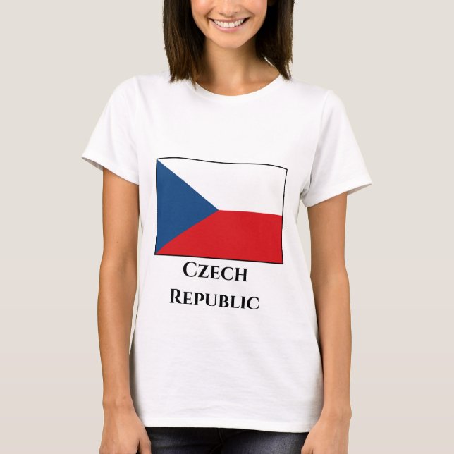 Flagga Tjeckien T Shirt (Framsida)