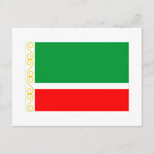 Flagga Tjetjenien Vykort