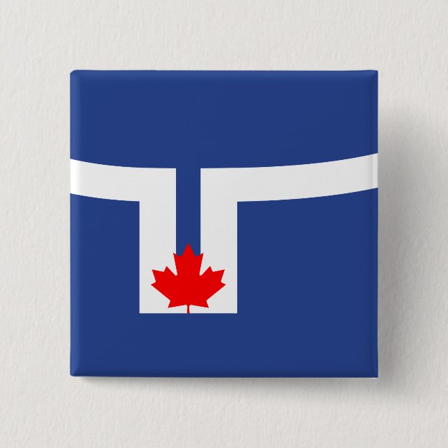 Flagga Toronto (Kanada) Knapp (Framsida)