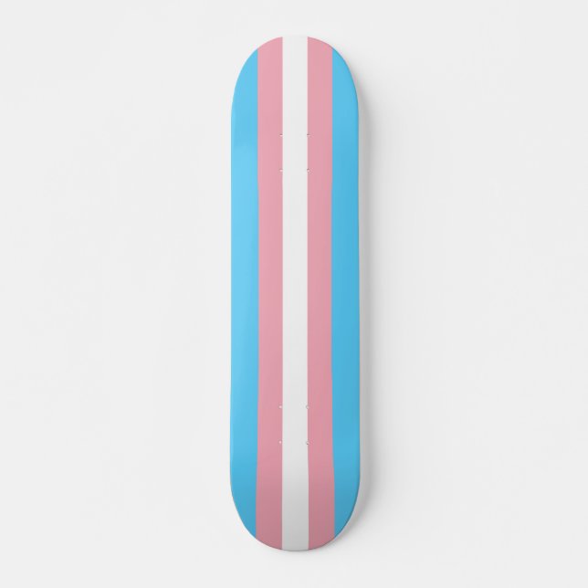 Flagga TransgenPride Mini Skateboard Bräda 18,5 Cm (Framsida)
