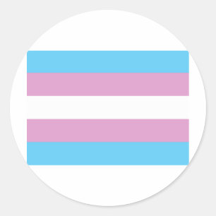 Flagga TransgenPride Runt Klistermärke