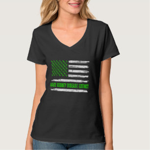 Flagga Trex Dino Gör så att njursjukdom Utdödar Aw T Shirt
