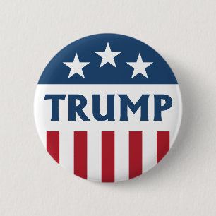 FLAGGA TRUMP Retro Kampanj Design Stars & Rand Knapp