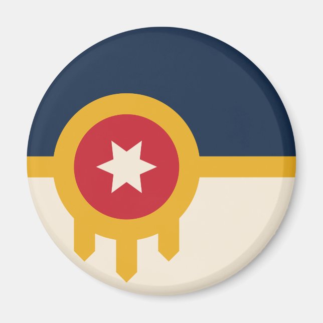 Flagga Tulsa (Oklahoma) Magnet (Framsidan)