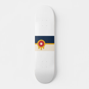 Flagga Tulsa, Oklahoma Mini Skateboard Bräda 18,5 Cm