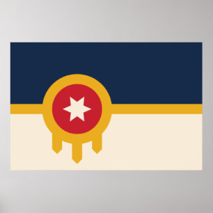 Flagga Tulsa (Oklahoma) Poster