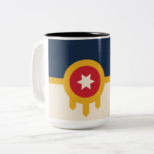 Flagga Tulsa (Oklahoma) Två-Tonad Mugg