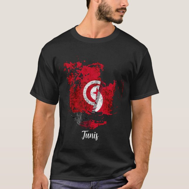 flagga Tunis T Shirt (Framsida)