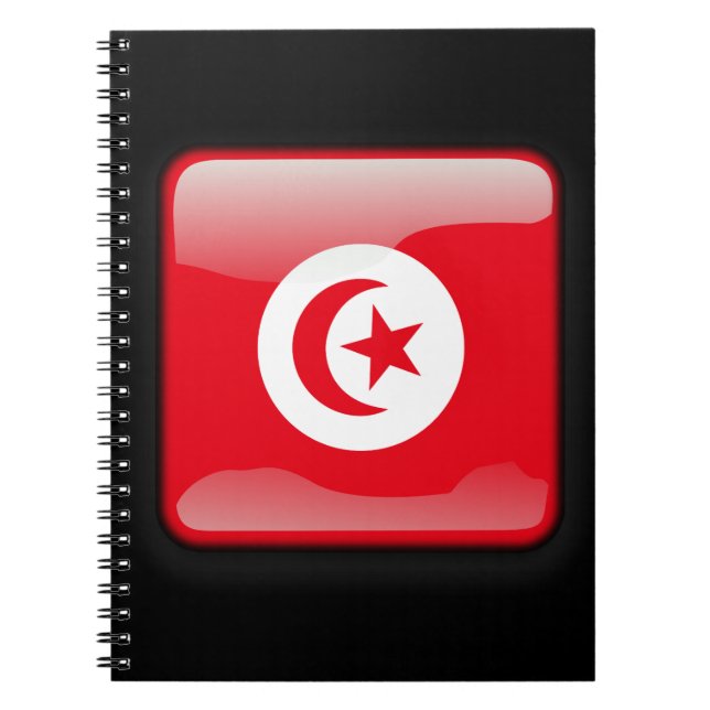Flagga Tunisien Anteckningsbok Med Spiral (Framsidan)