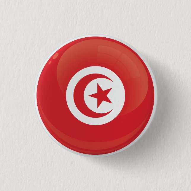 Flagga Tunisien Round Icon Knapp (Framsida)