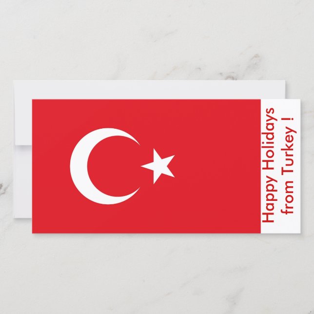Flagga Turkiet, Glad helg från Turkiet Julkort (Framsida)